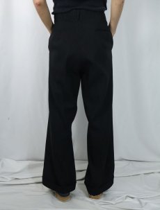 画像3: 〜60's ストライプ柄 2タック ウールスラックス BLACK W31 (3)