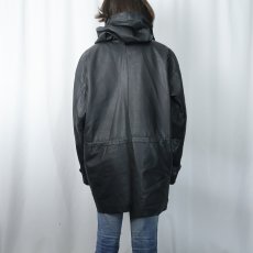 画像3: WILSON レザーダッフルコート BLACK M (3)