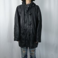 画像2: WILSON レザーダッフルコート BLACK L (2)