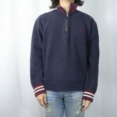 画像2: POLO Ralph Lauren REVERSE WEAVE TYPE ハーフジップスウェット NAVY L (2)