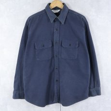 画像1: 70〜80's FIVE BROTHER USA製 シャモアクロスシャツ NAVY L (1)