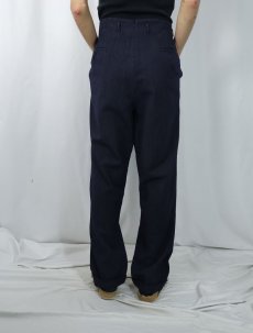 画像3: 〜80's ピンストライプ柄 2タック ウールスラックス NAVY W32 (3)