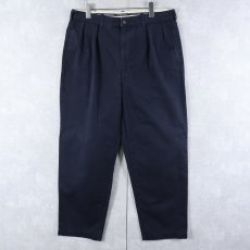 画像1: POLO Ralph Lauren "POLO CHINO" 2タック コットンチノトラウザーズ NAVY W35 (1)