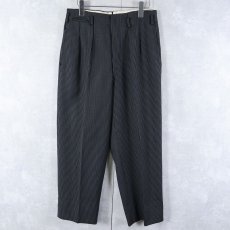 画像1: 〜60's JAPAN製 ストライプ柄 2タック ウールスラックス W30 (1)