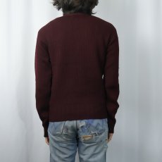 画像3: 50〜60's Scotsman Outerwear リブ編み Vネックウールニットセーター (3)