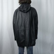 画像3: WILSON レザーダッフルコート BLACK L (3)
