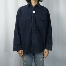 画像2: 70〜80's FIVE BROTHER USA製 シャモアクロスシャツ NAVY L (2)