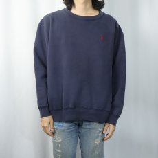 画像2: POLO Ralph Lauren ロゴ刺繍スウェット NAVY L (2)