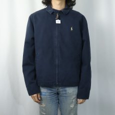 画像2: POLO Ralph Lauren ロゴ刺繡 チンスト付き コットンスイングトップ NAVY M (2)
