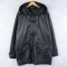 画像1: WILSON レザーダッフルコート BLACK M (1)
