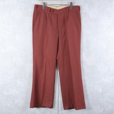 画像1: VINTAGE ストライプ柄織 ウールスラックス W34 (1)
