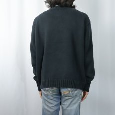 画像3: POLO Ralph Lauren ロゴ刺繍 コットンニットセーター BLACK XL (3)
