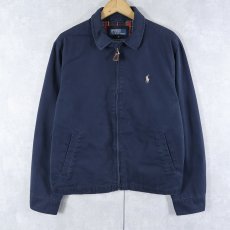 画像1: POLO Ralph Lauren ロゴ刺繡 チンスト付き コットンスイングトップ NAVY M (1)