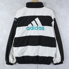 画像2: 90's adidas EQUIPMENT ボーダー柄 ポリエステル×コットンジップジャケット M (2)