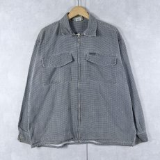 画像1: B-WARE チェック柄 コットンジップジャケット L (1)