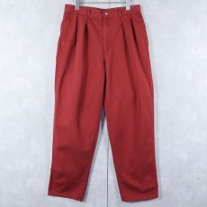 画像1: 90's POLO Ralph Lauren USA製 "POLO CHINO" 2タック コットンチノトラウザーズ W31 (1)