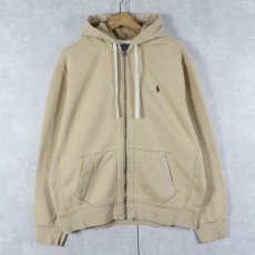 画像1: POLO Ralph Lauren ロゴ刺繍 スウェットジップパーカー XL (1)