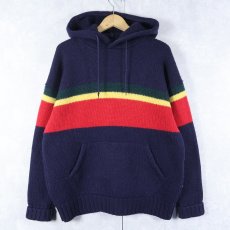 画像1: POLO Ralph Lauren ウールニットパーカー NAVY XL (1)