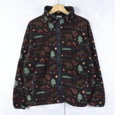 画像1: 90's L.L.Bean 総柄 フリースジャケット (1)