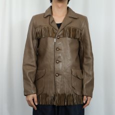 画像2: 60's〜 Custom Coat Co., Inc. フリンジ付き ディアスキンレザージャケット (2)