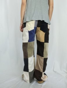 画像4: ハンドメイド パッチワーク コーデュロイパンツ W29 (4)