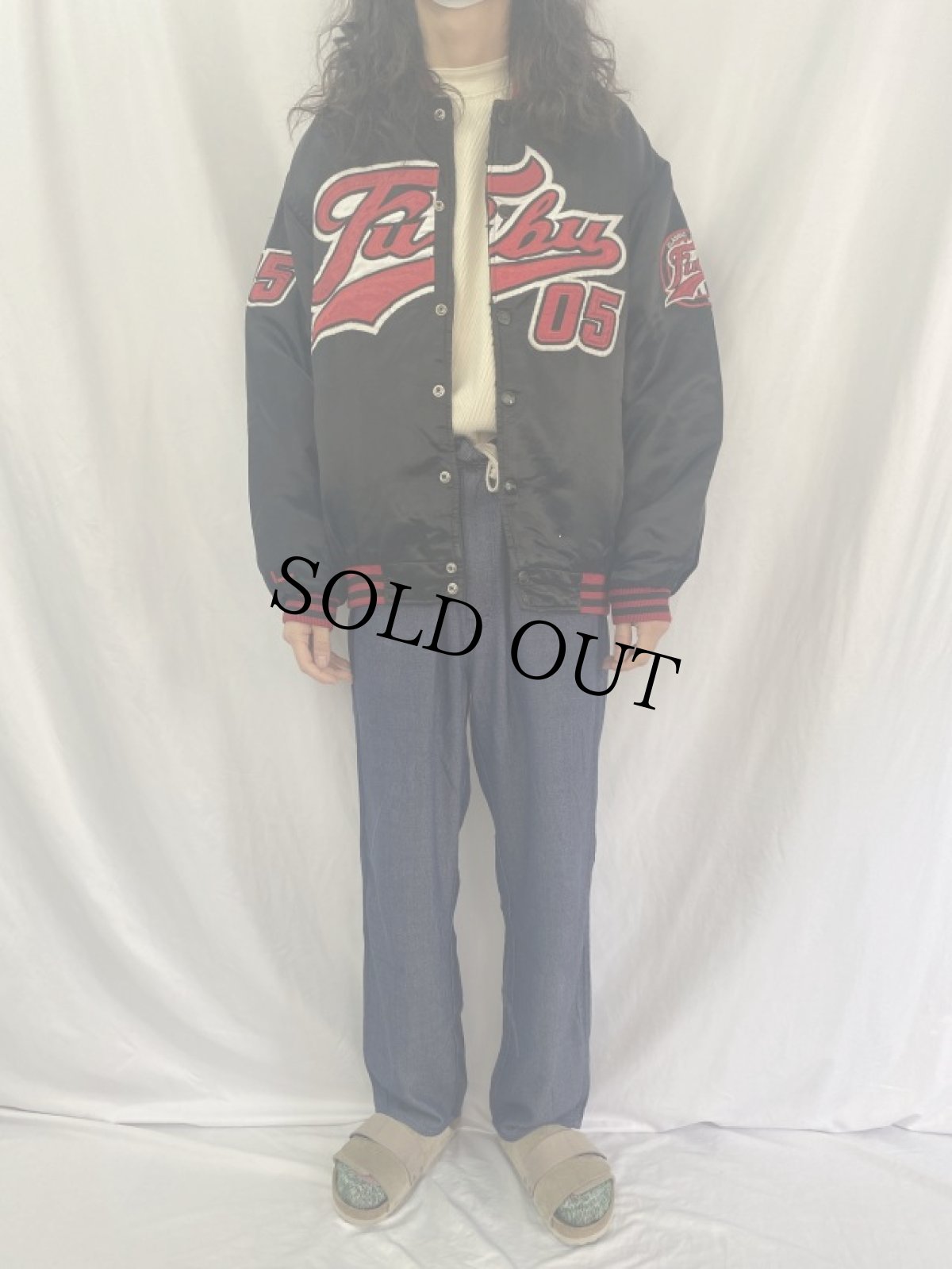 画像2: FUBU パッチ付きナイロンスタジャン L (2)