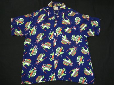 画像1: 50's RAYON HAWAIIAN SHIRT