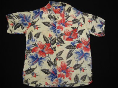 画像1: 50's RAYON HAWAIIAN SHIRT