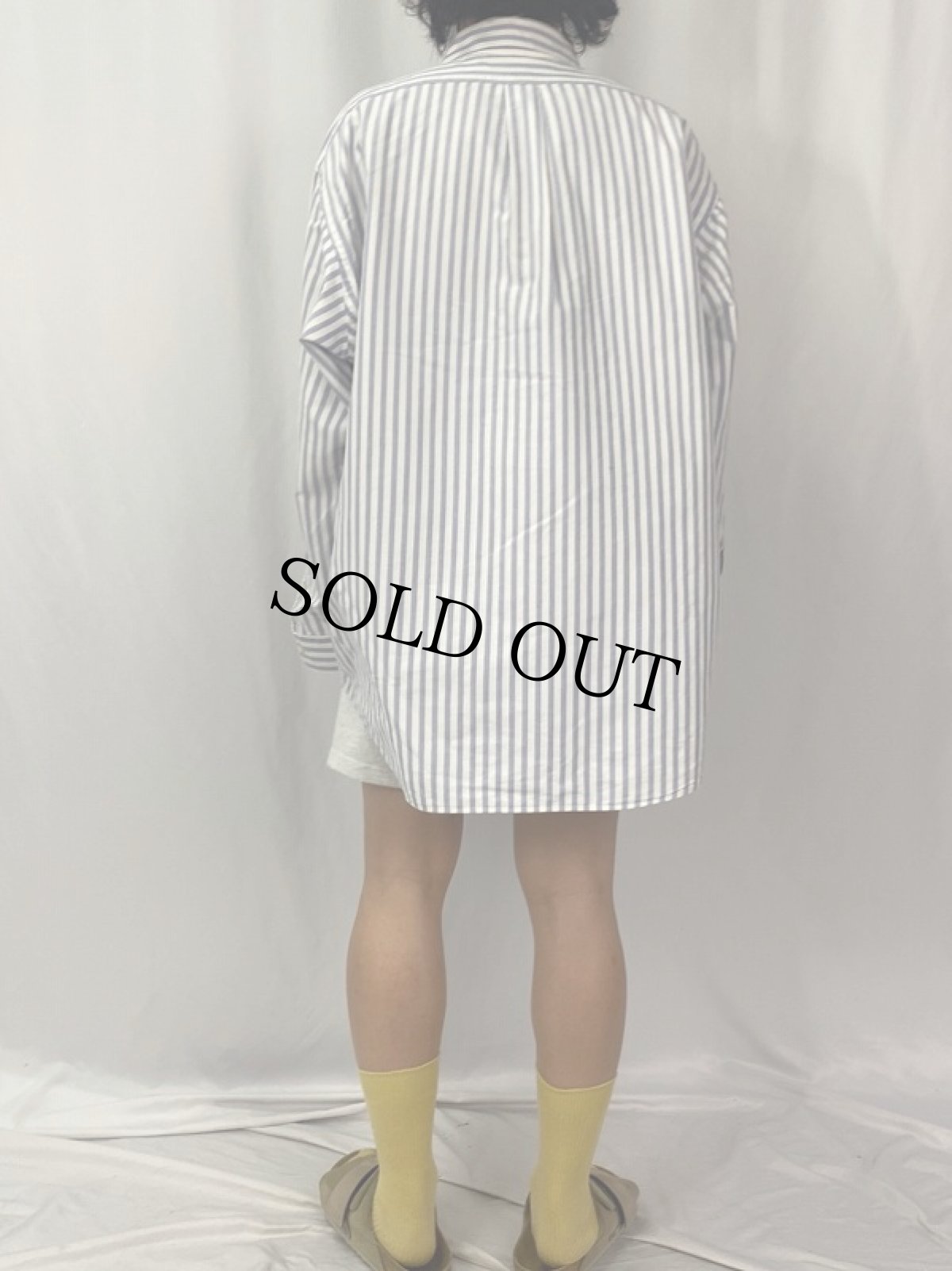 画像4: Ralph Lauren "BIG SHIRT" ポロベア刺繍 ストライプ柄 コットンボタンダウンシャツ L (4)