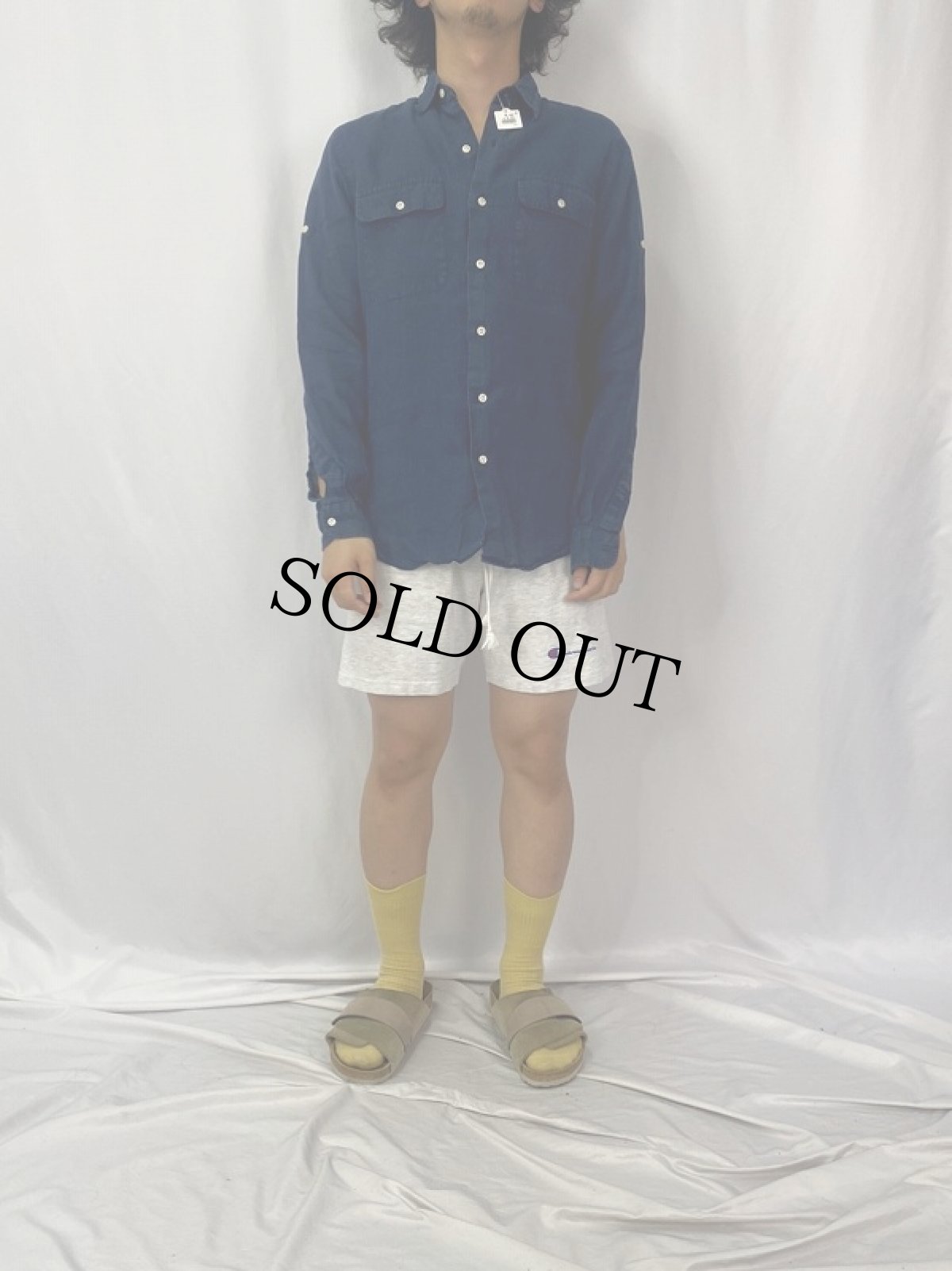 画像2: POLO Ralph Lauren リネンシャツ S (2)