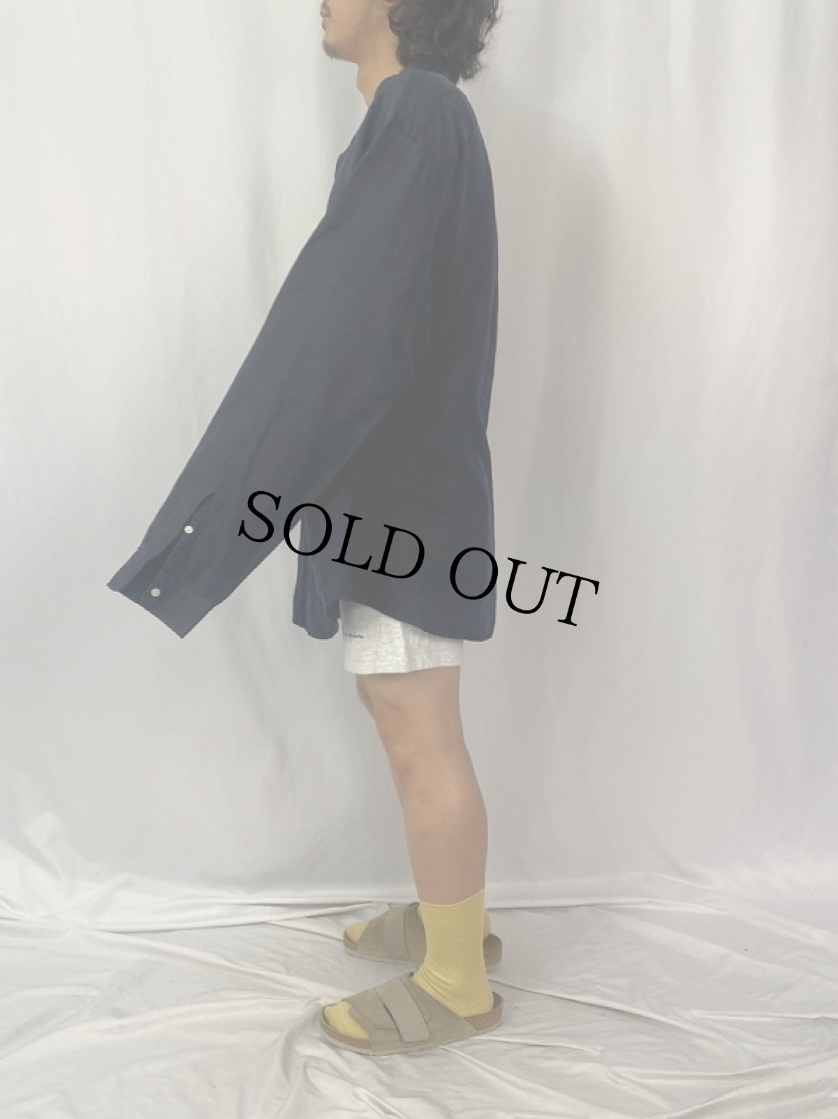 画像3: Ralph Lauren "CLASSIC FIT" リネン×シルクボタンダウンシャツ XXL (3)