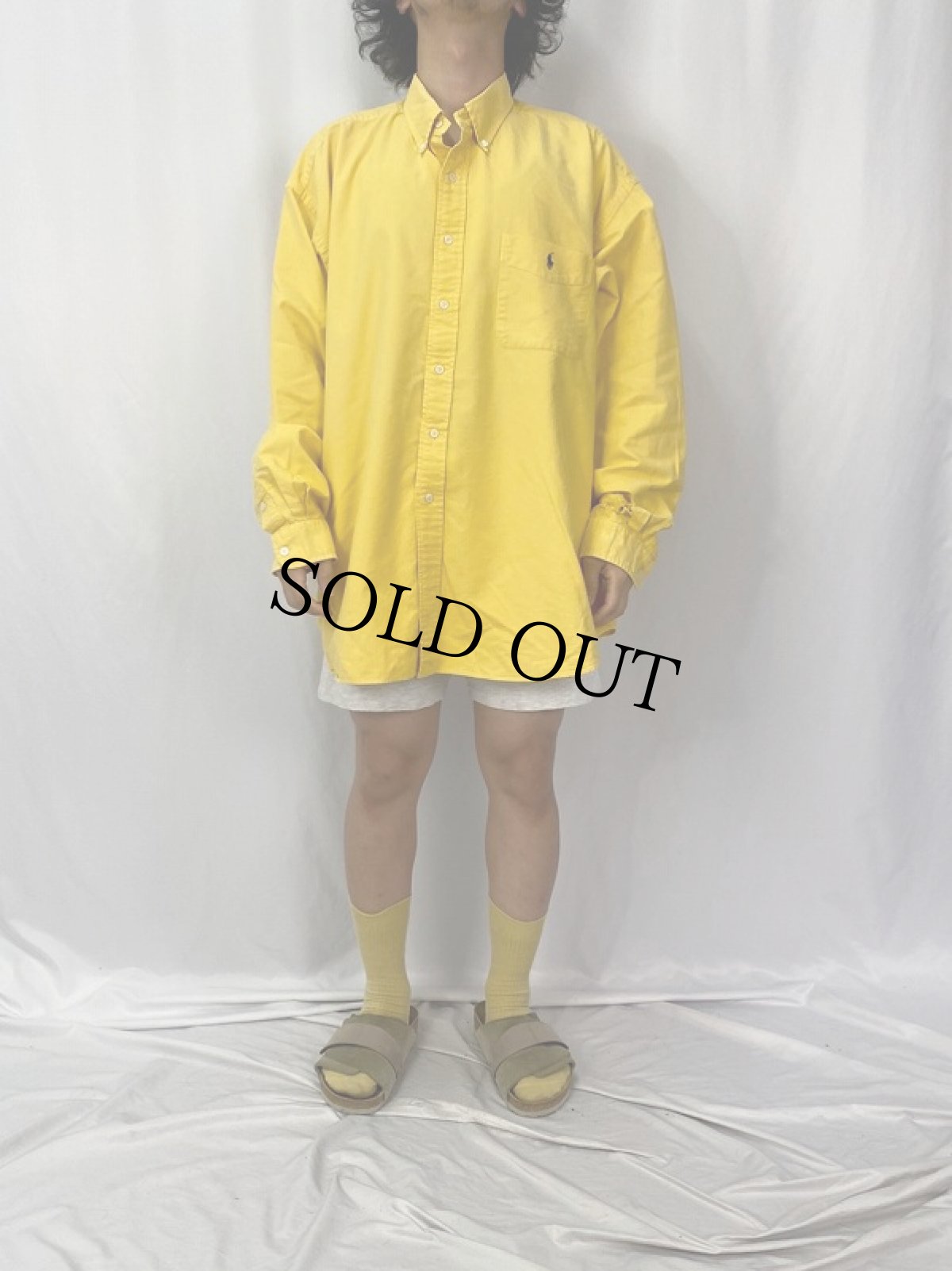 画像2: Ralph Lauren "BIG SHIRT" コットンボタンダウンシャツ XXL (2)