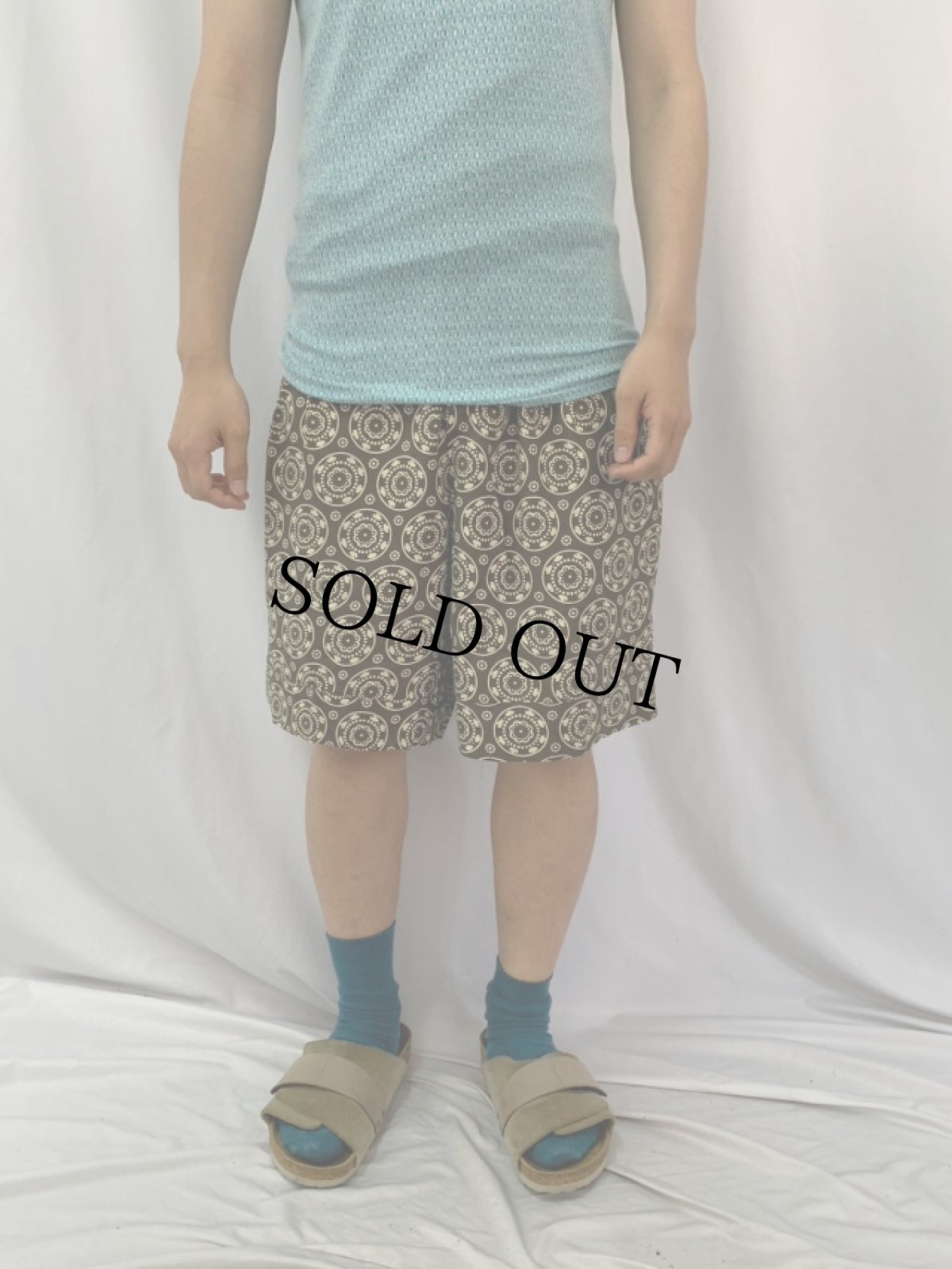 画像2: 90’s Burberrys of LONDON レーヨン総柄ショーツ W31 (2)