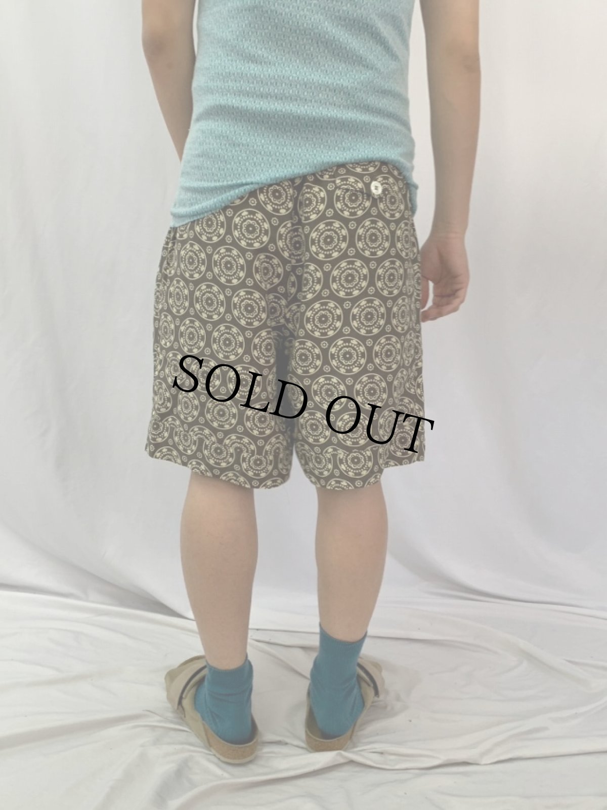 画像4: 90’s Burberrys of LONDON レーヨン総柄ショーツ W31 (4)