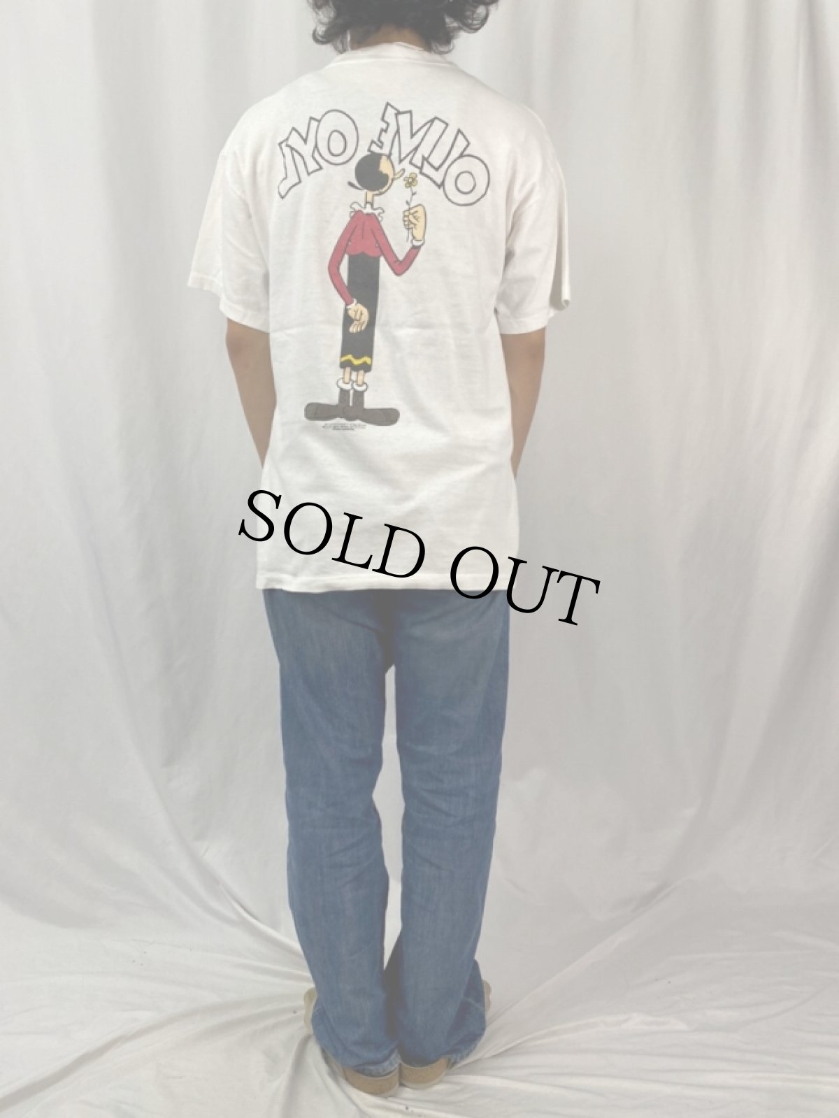 画像5: 90's POPEYE USA製 "OLIVE" キャラクタープリントTシャツ L (5)