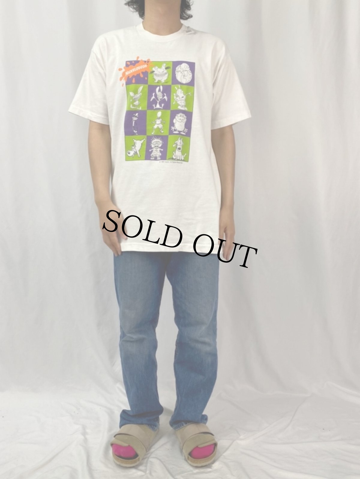 画像2: 90's NICKELODEON USA製 TVチャンネル アニメキャラクターTシャツ L (2)