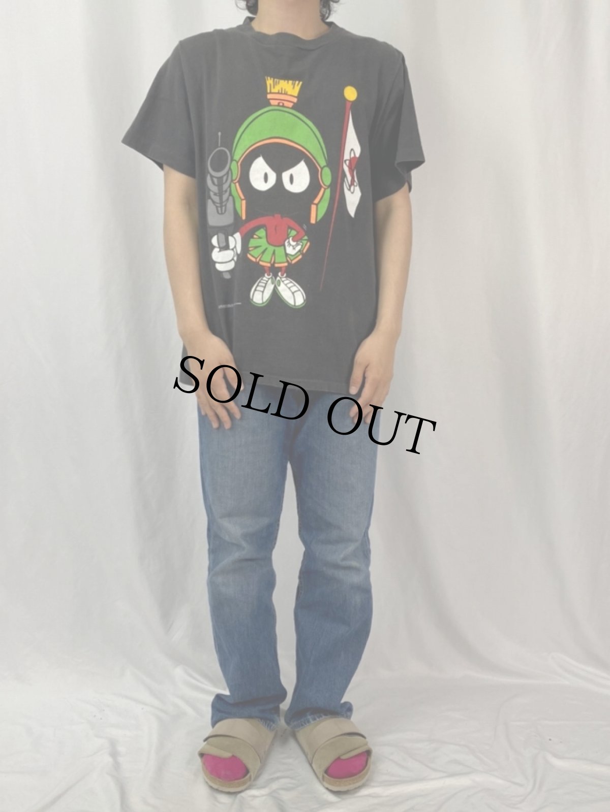 画像2: 90's Looney Tunes USA製 マービン・ザ・マーシャン キャラクタープリントTシャツ L (2)