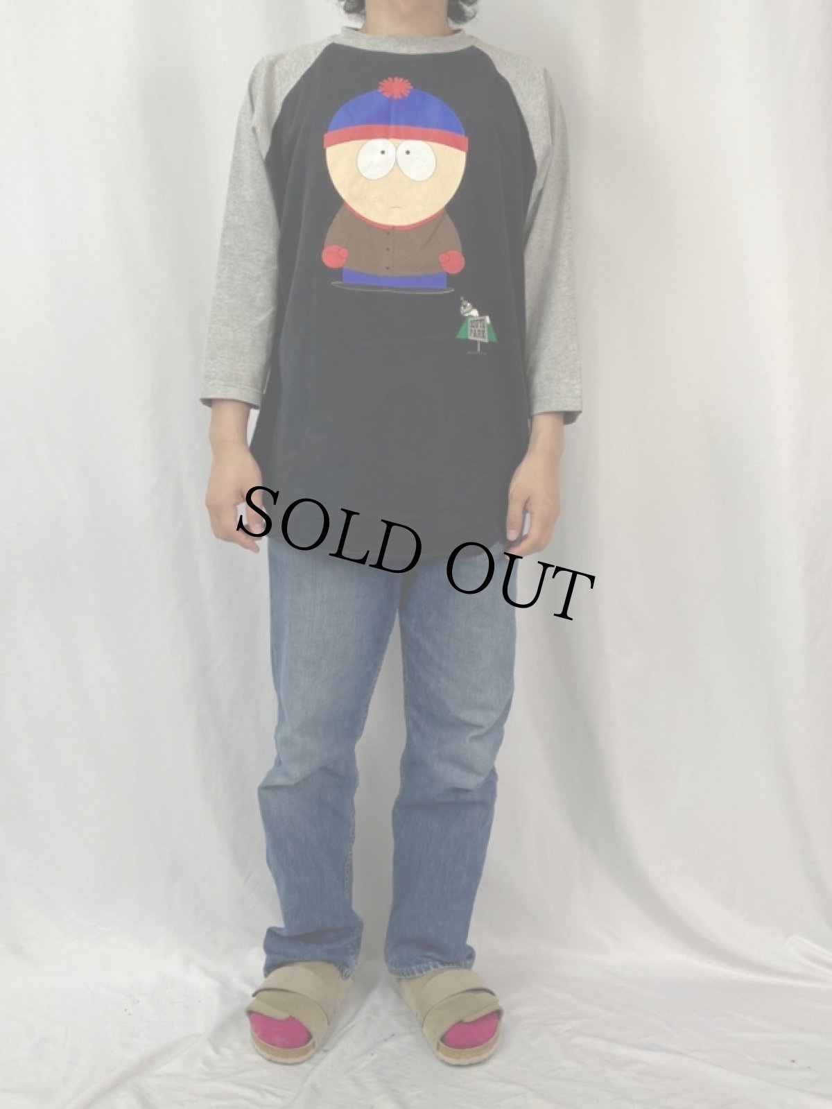 画像3: 90's SOUTH PARK USA製 キャラクタープリント ラグランTシャツ (3)