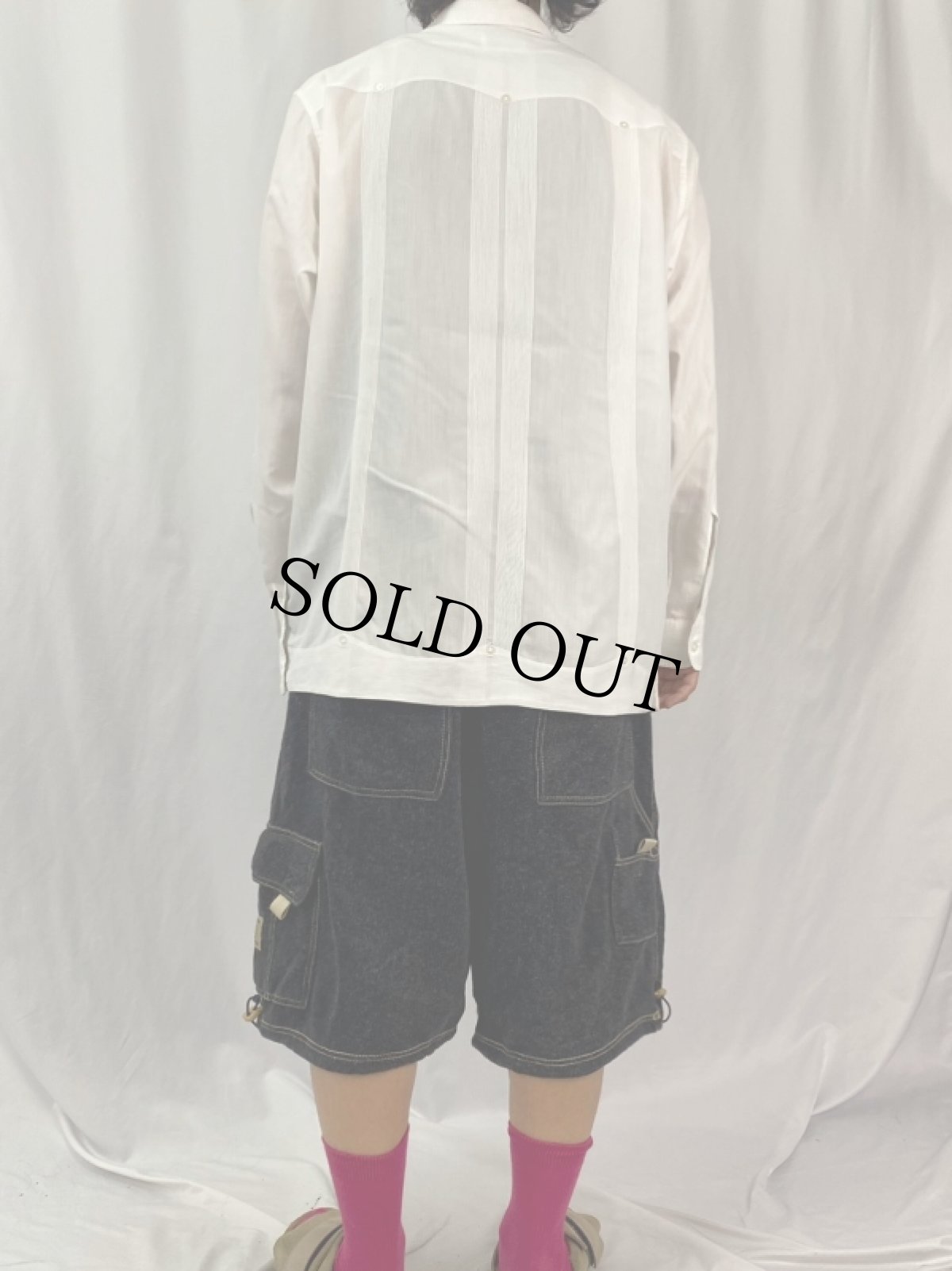 画像4: 花柄刺繍デザイン キューバシャツ (4)