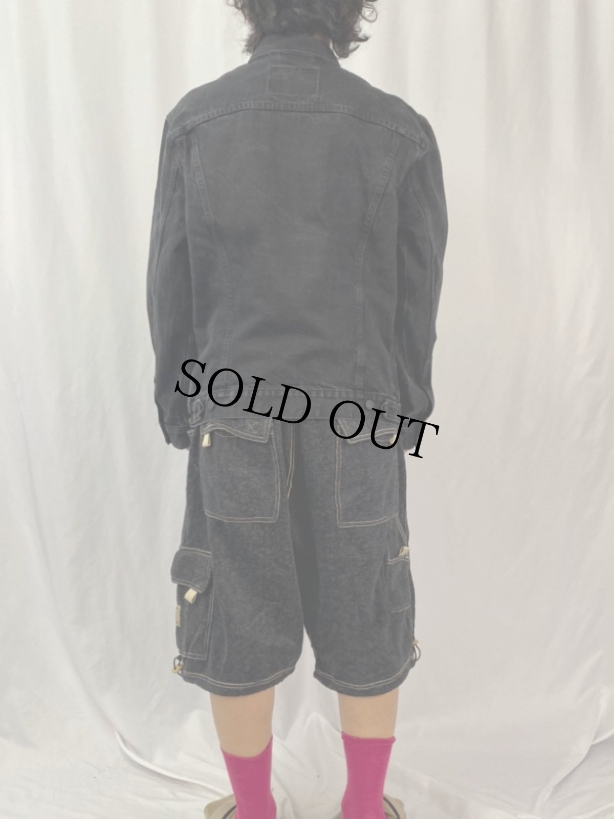 画像4: Levi's ブラックデニムジャケット XL (4)