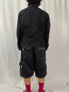 画像4: Levi's ブラックデニムジャケット XL (4)