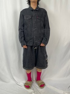 画像2: Levi's ブラックデニムジャケット XL (2)