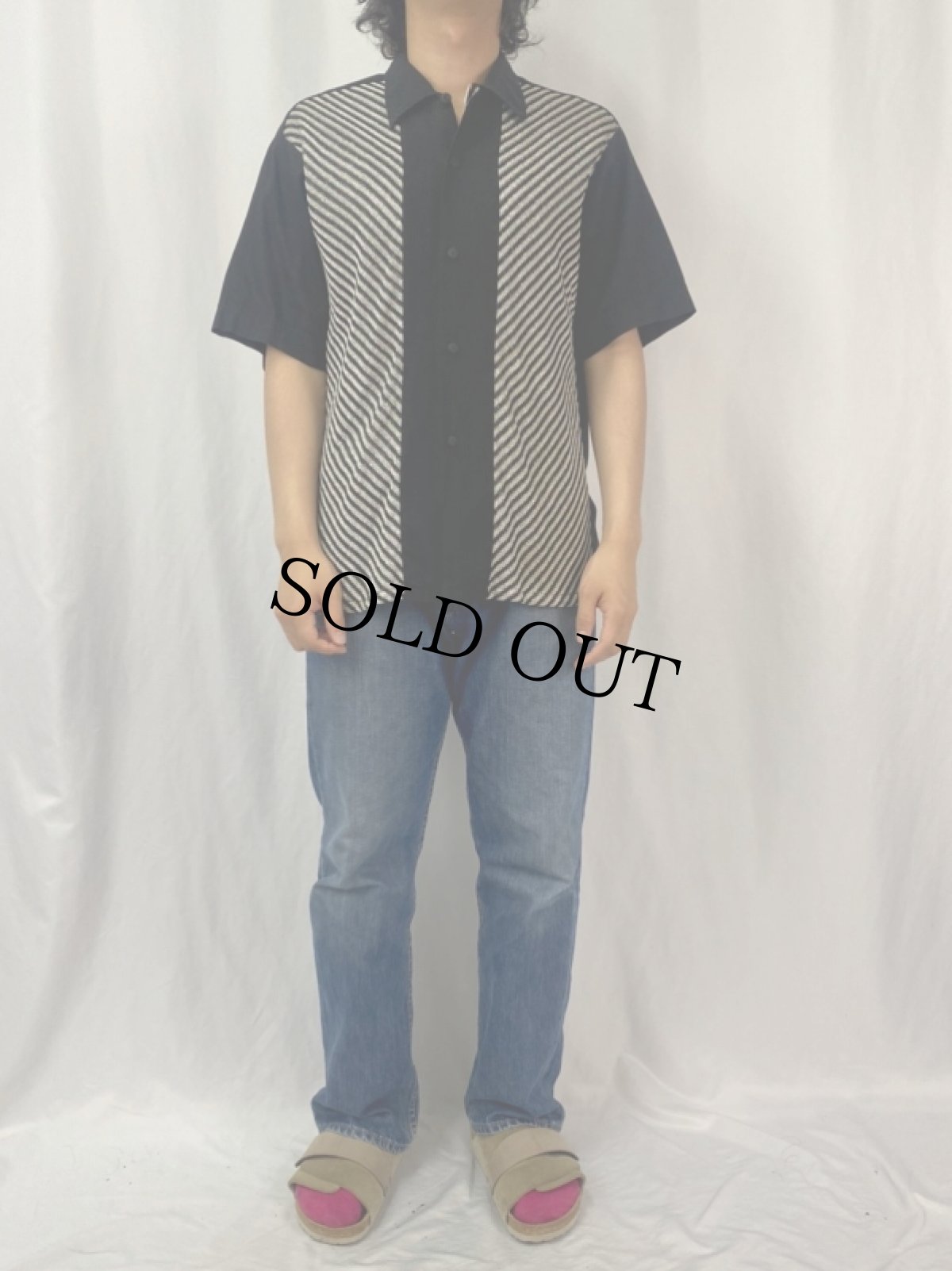 画像2: 60's Gaucho グリッターデザインシャツ L BALCK (2)