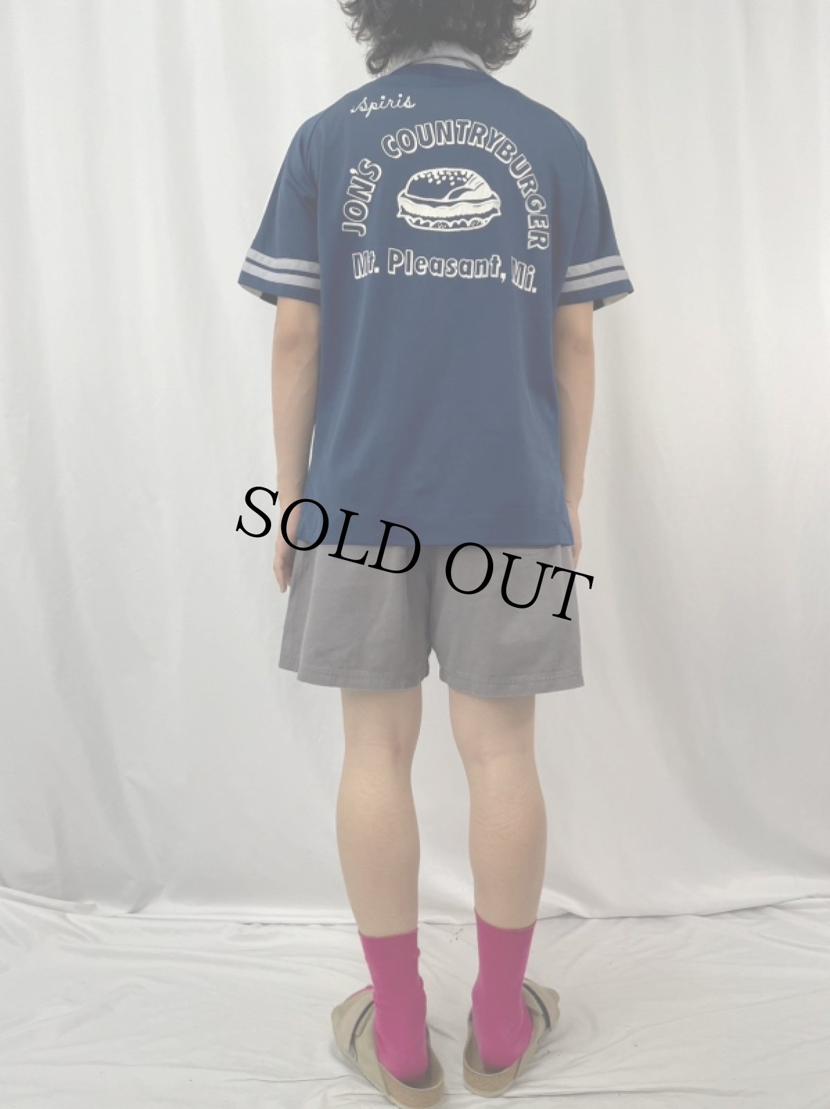 画像5: 70's King Louie USA製 バーガーショップ プリントボーリングシャツ ML (5)