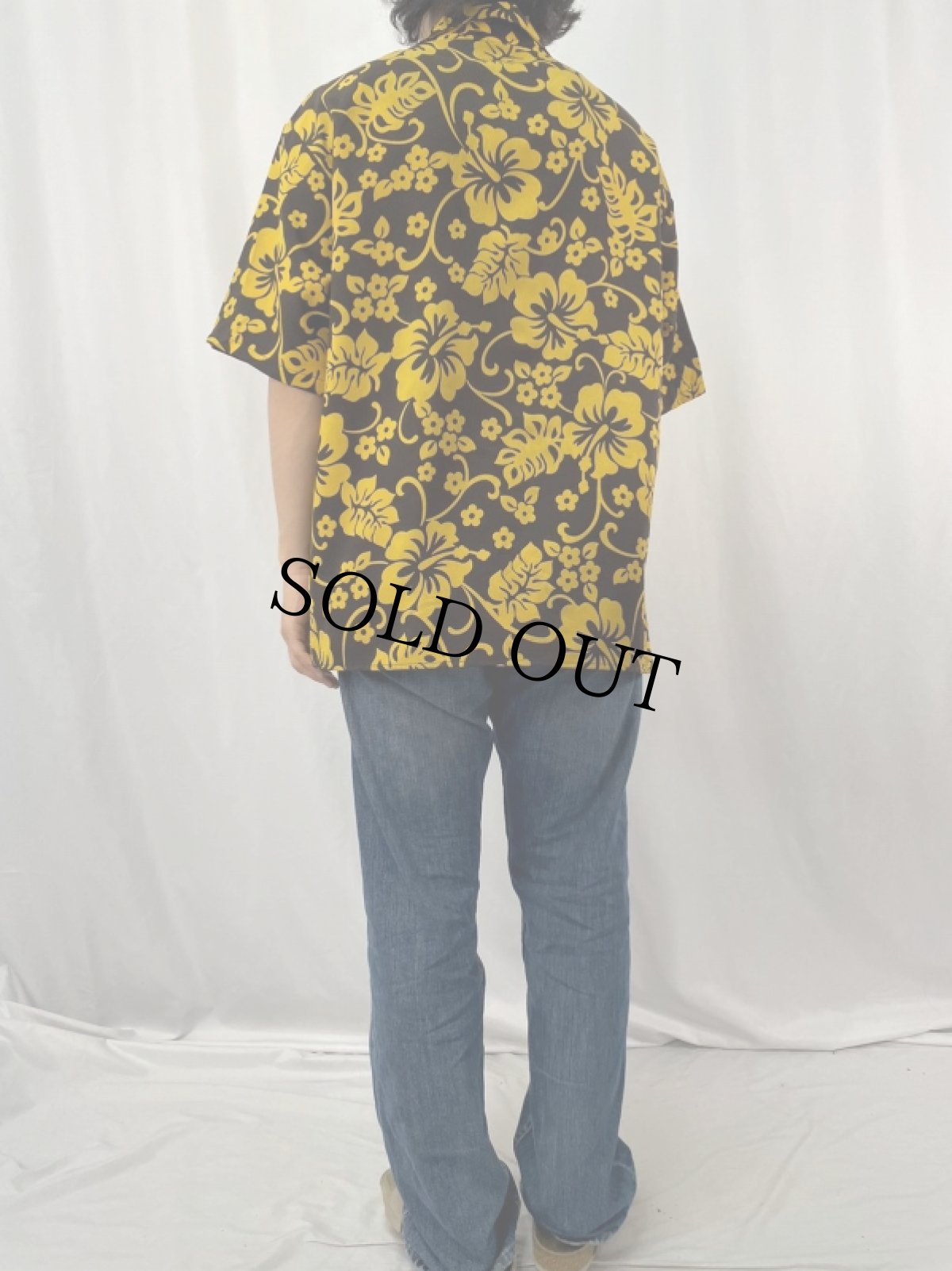 画像4: 70〜80's USA製 花柄ハワイアンシャツ M (4)