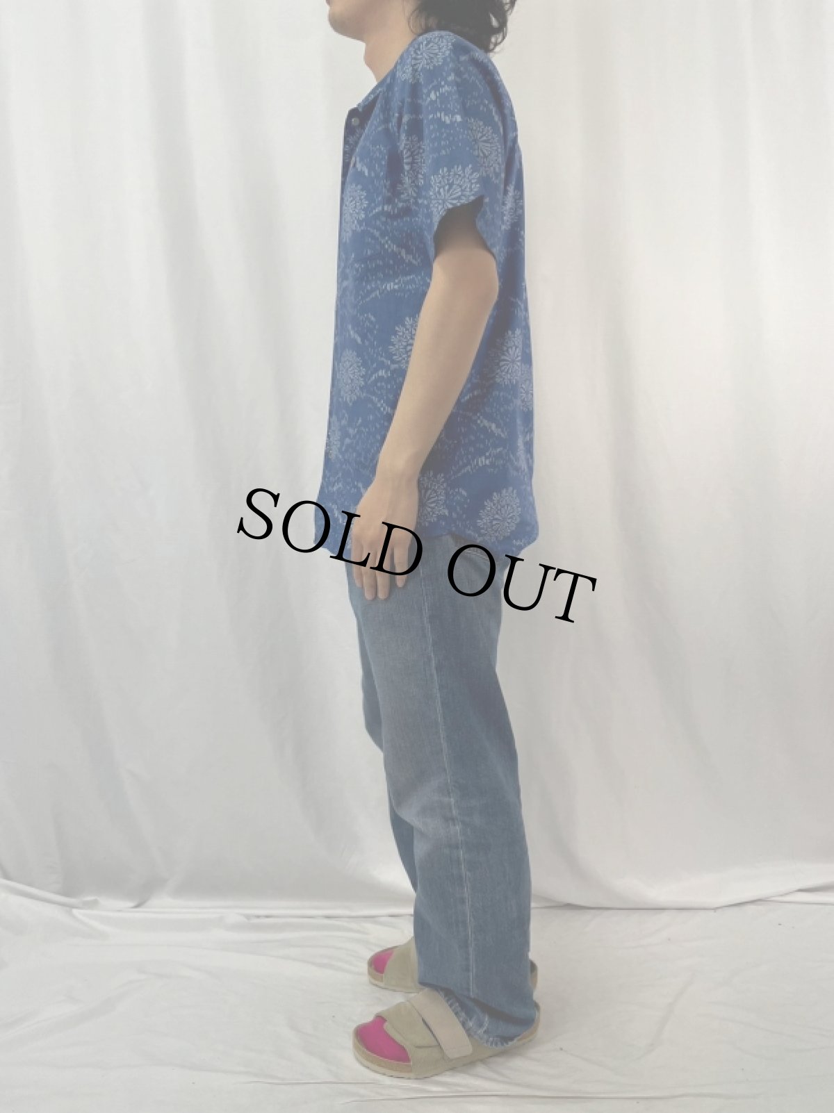 画像3: Patagonia 総柄コットンシャツ M (3)