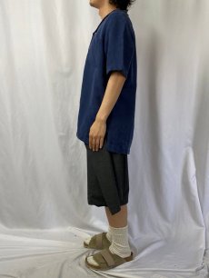 画像3: POLO Ralph Lauren "CALDWELL" リネン×シルク オープンカラーシャツ NAVY M (3)