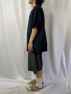 画像3: POLO Ralph Lauren リネン×シルク オープンカラーシャツ BLACK L (3)