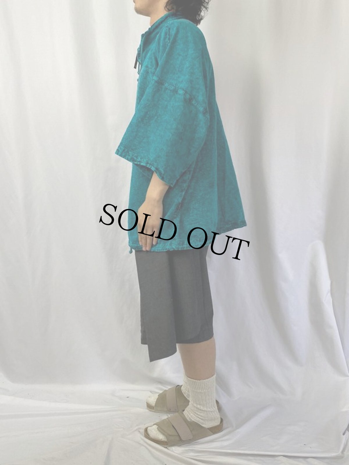 画像3: 90's EZZE WEAR "HONEY-KOMB" CANADA製 ハーフジップ コットンプルオーバーシャツ L (3)