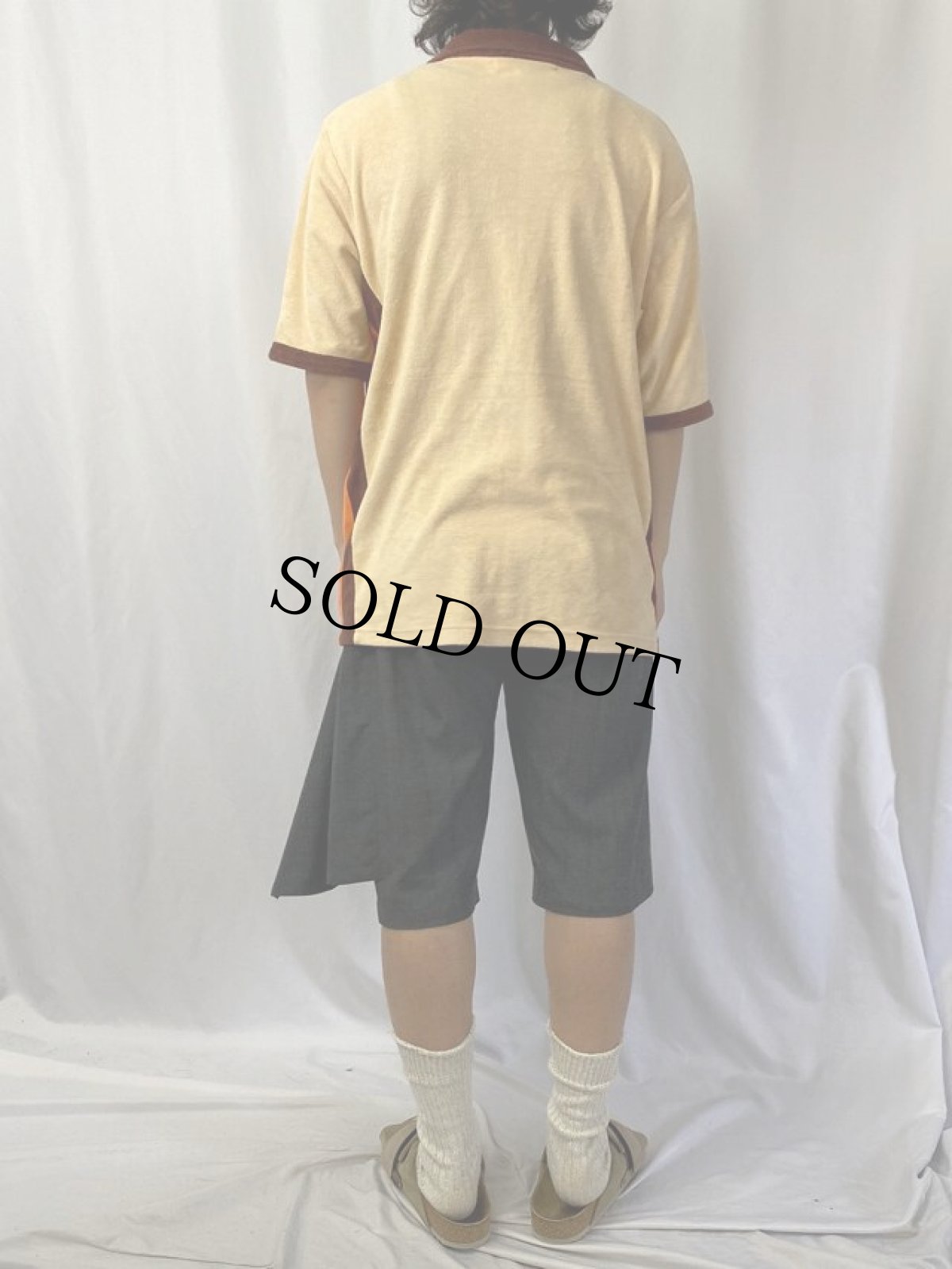 画像4: 90's FIRETRAP サイドライン パイルポロシャツ M (4)